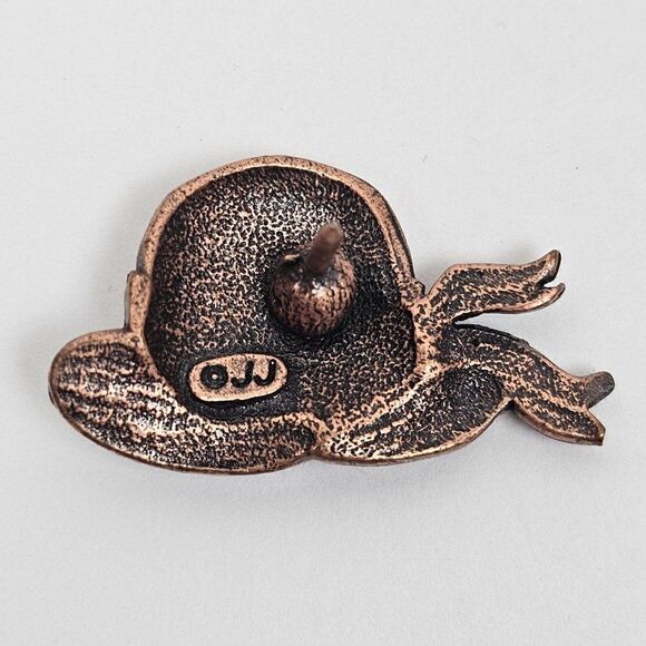 Vintage JJ Jonette Copper Hat Cap Sunflower Flower Floral Lapel Brooch Pin - Picture 4 of 8